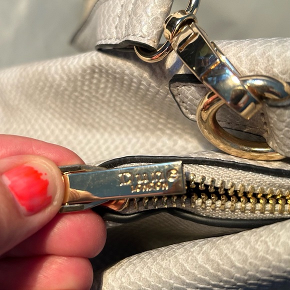 Dune London Gray Pebbled Snakeskin pattern 3 compartment snap/zip purse - Picture 13 of 13